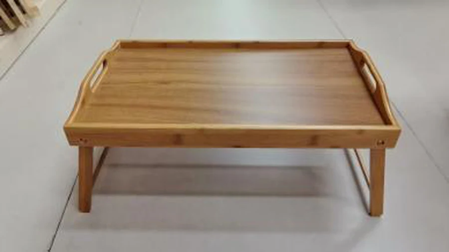 Mesa Bandeja Dobrável de Bambu