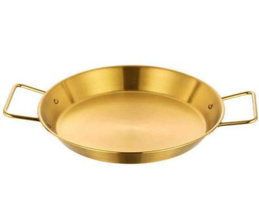 Panela Rasa Dourada com Alças 26cm