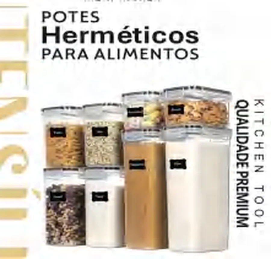 Jogo 8 Potes Herméticos para Mantimentos