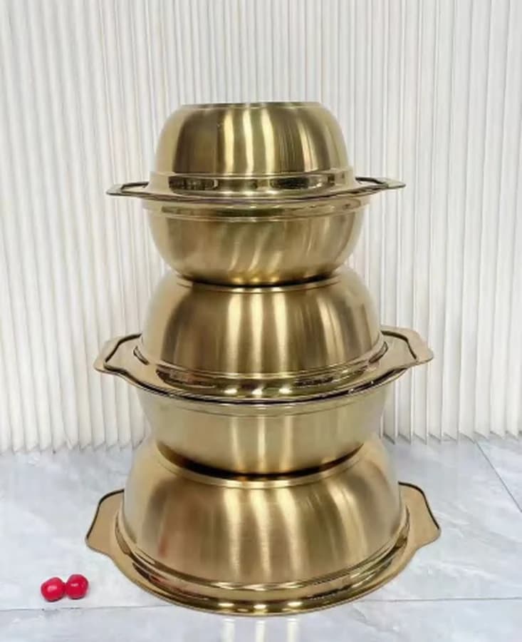 Bacia Dourada com Alças 26cm