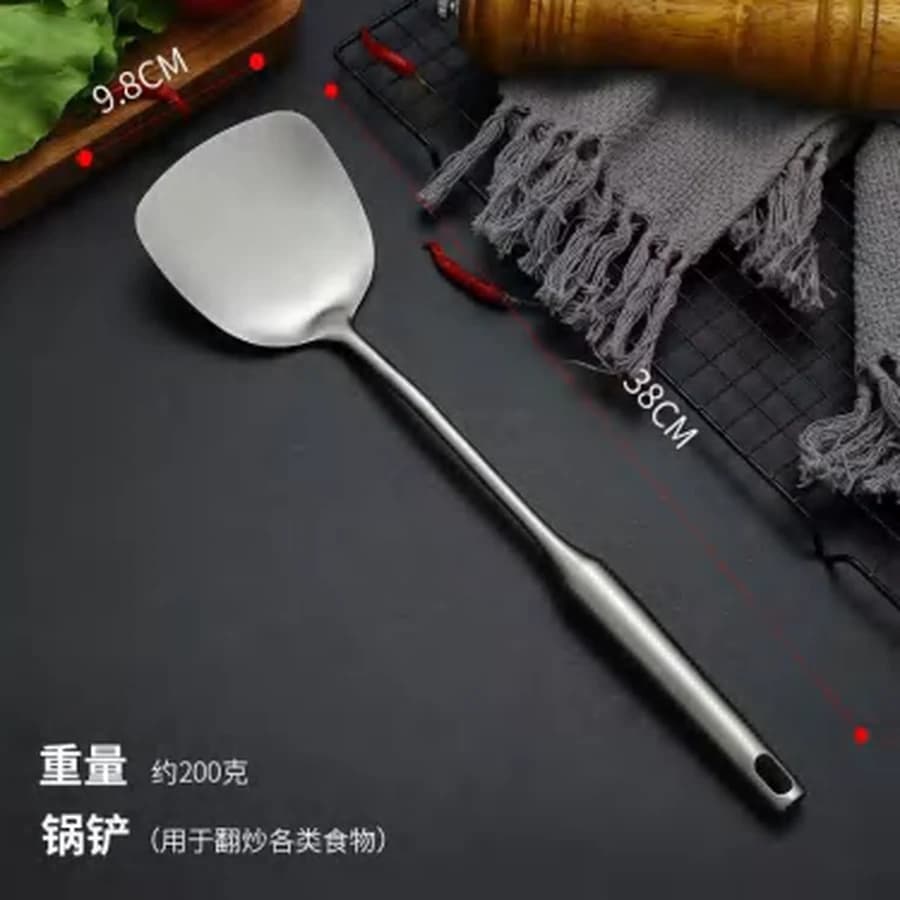 Espátula de Wok Inox Cabo Longo