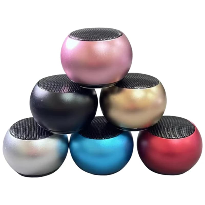 Mini Caixa de Som Bluetooth com Acabamento Metálico
