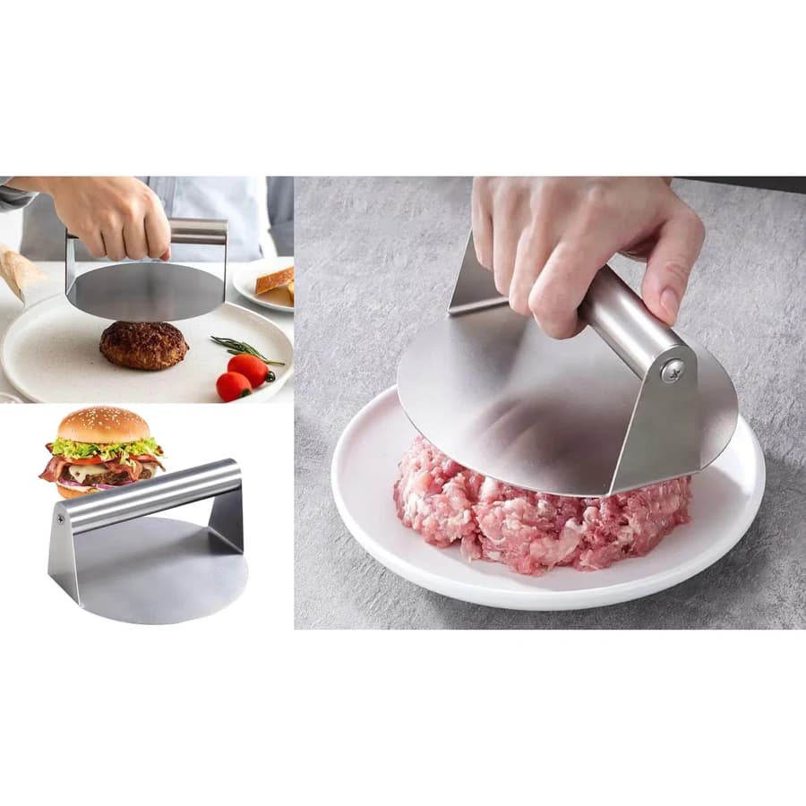 Prensador de Hambúrger em Inox (11x6cm)
