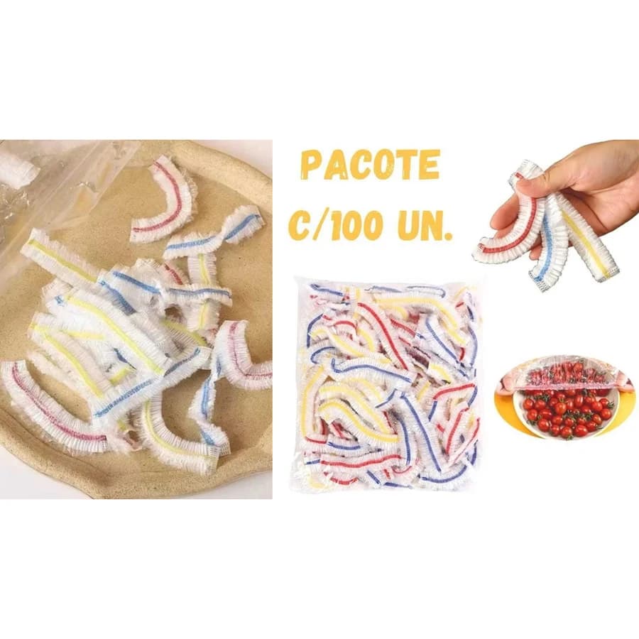 Kit c/ 100 Tampas de Plástico Coloridas