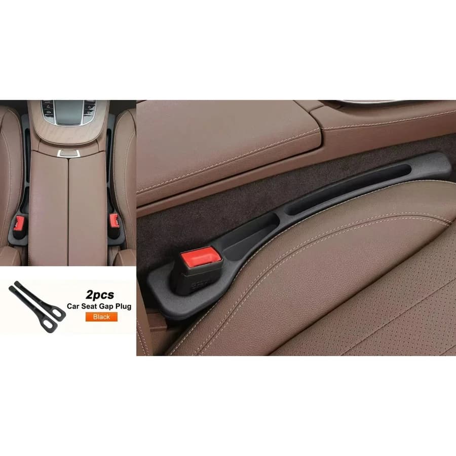 Kit c/ 2 Faixas de Armazenamento p/ Assento de Carro (Castanho e Preto)