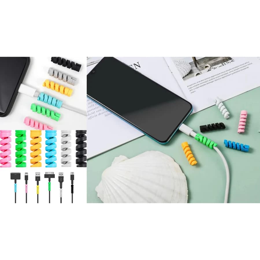 Kit c/ 10 Protetores de Cabos em Espiral