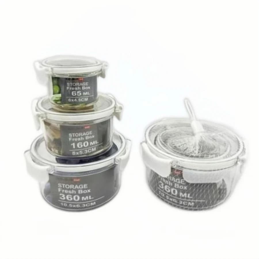 Kit c/ 3 Potes c/ Tampa Redondo (65ml/160ml/360ml)