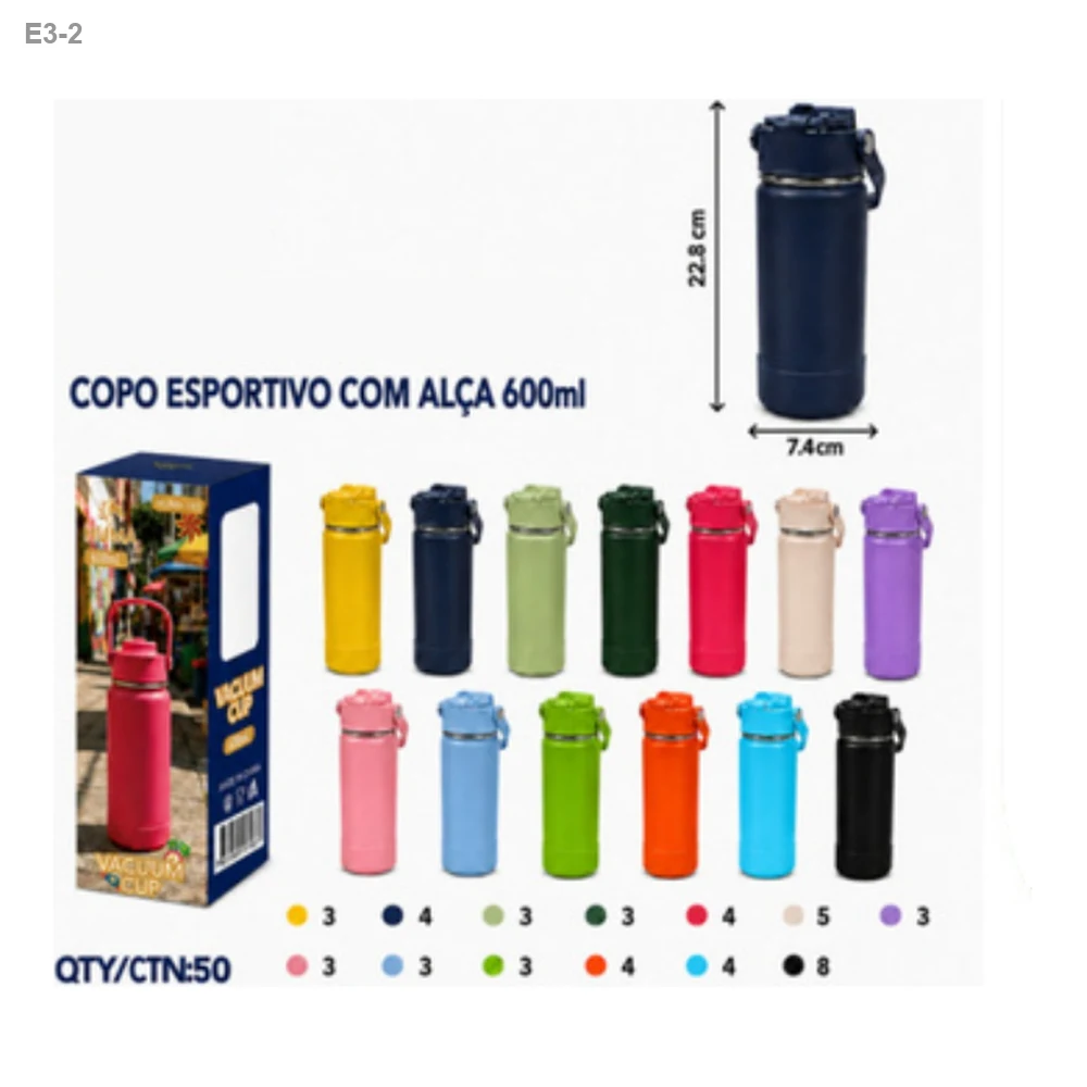 Copo Térmico Esportivo com Alça 600ml