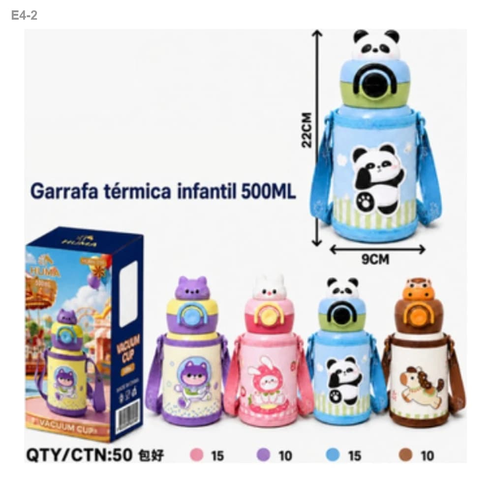 Garrafa Térmica Infantil Bichinhos 500ml