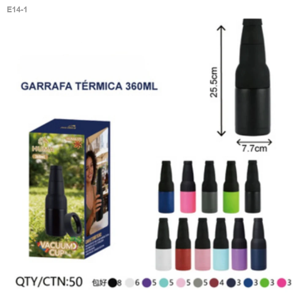 Garrafa Térmica 360ml com Tampa Colorida