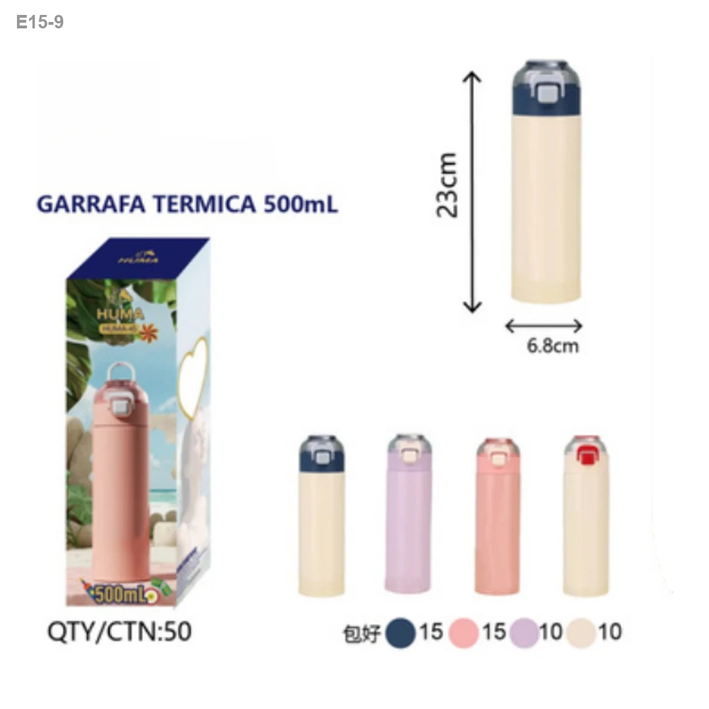 Garrafa Térmica 500ml Tons Pastel