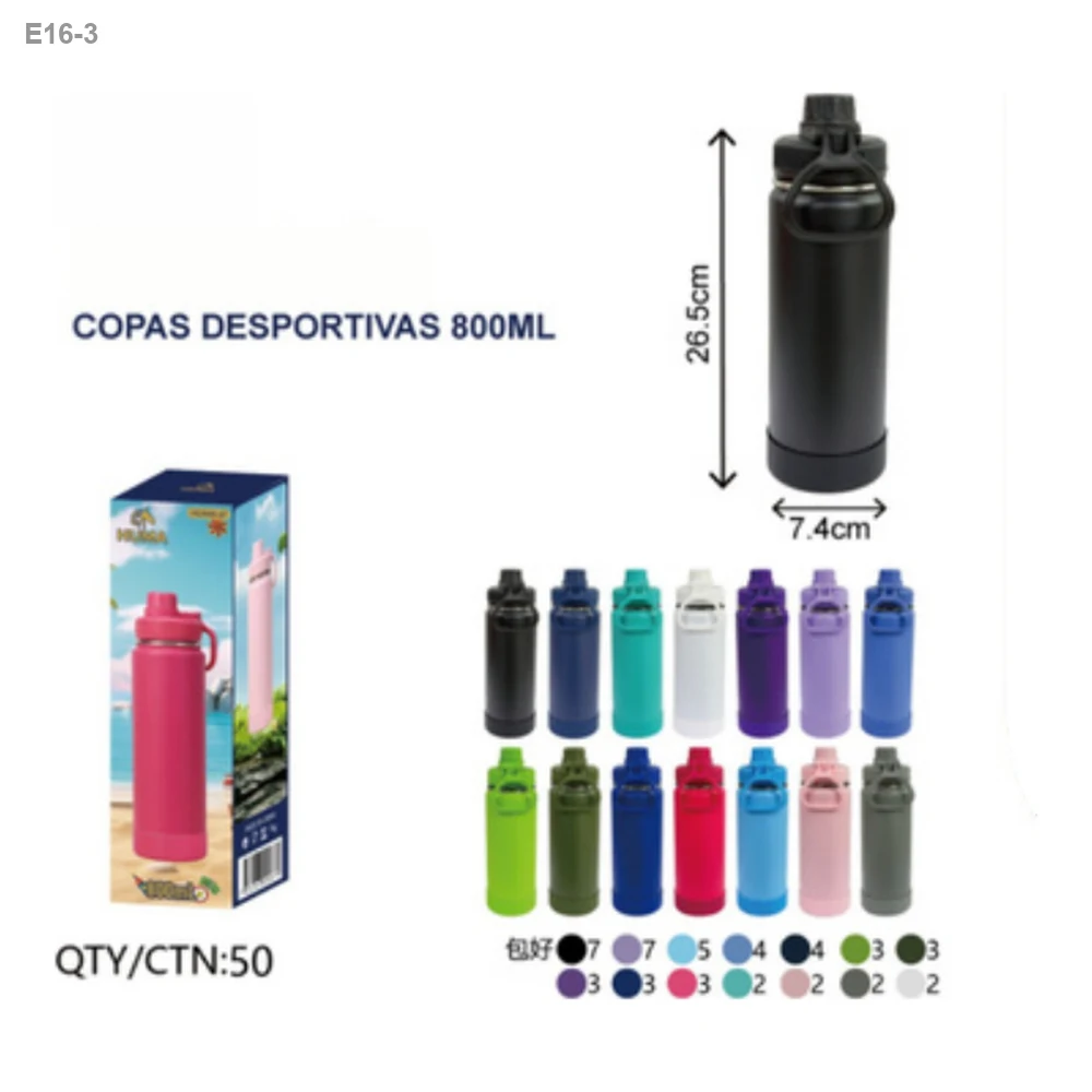 Garrafa Térmica Esportiva Tampa com Alça 800ml
