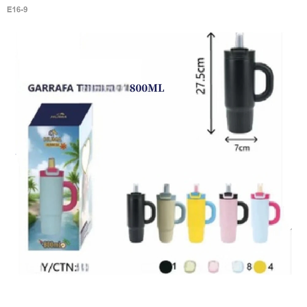 Copo Térmico com Alça e Canudo 800ml
