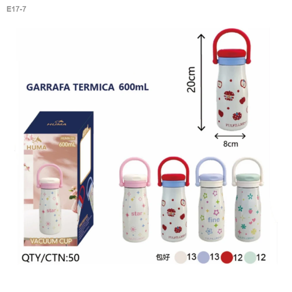 Garrafa Térmica 600ml com Alça Estampada