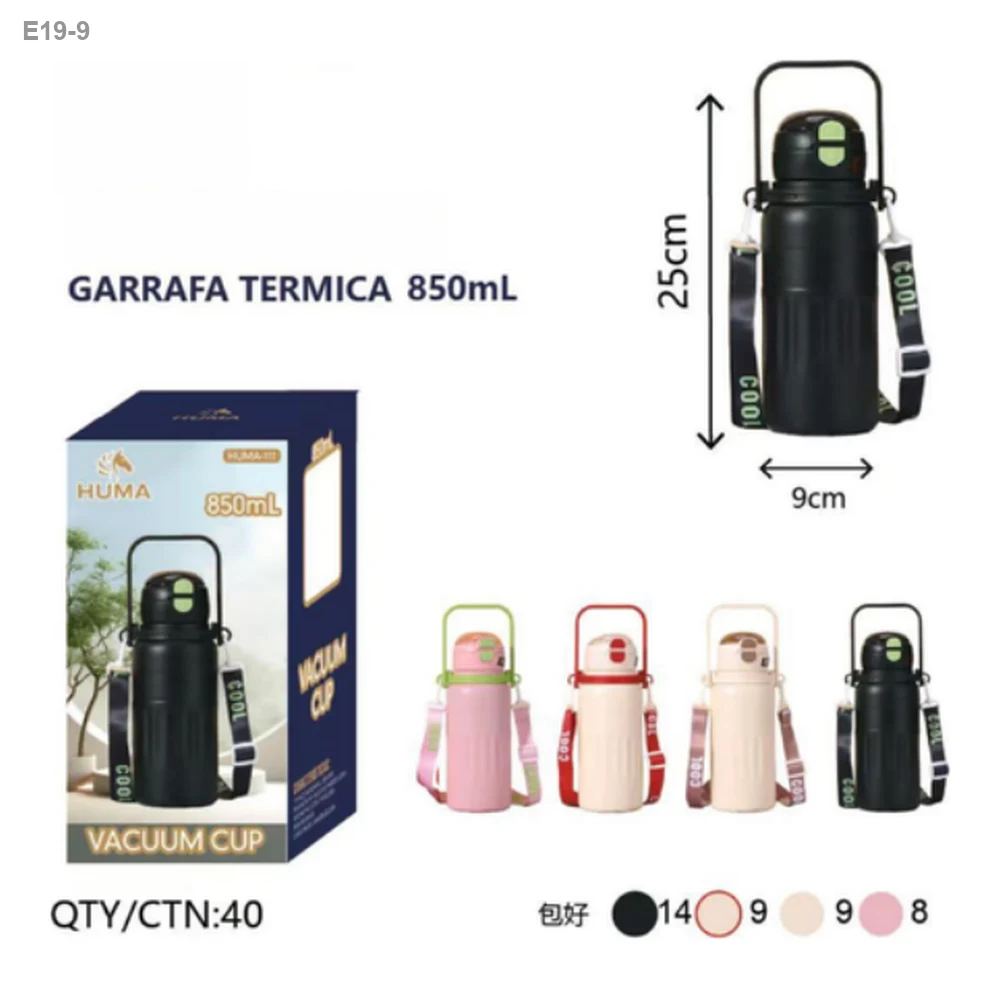Garrafa Térmica 850ml com Alça Transversal