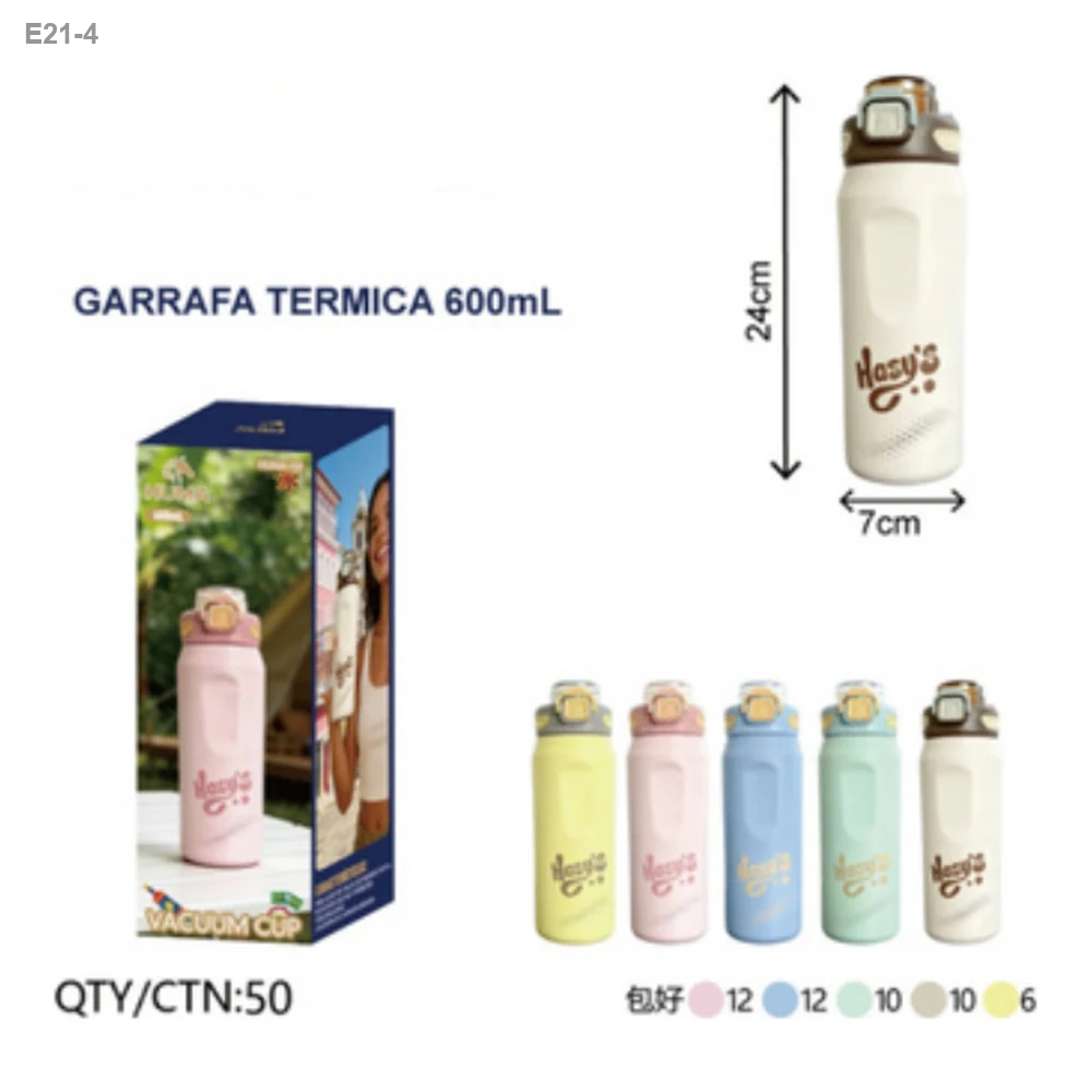Garrafa Térmica 600ml Tons Pastel