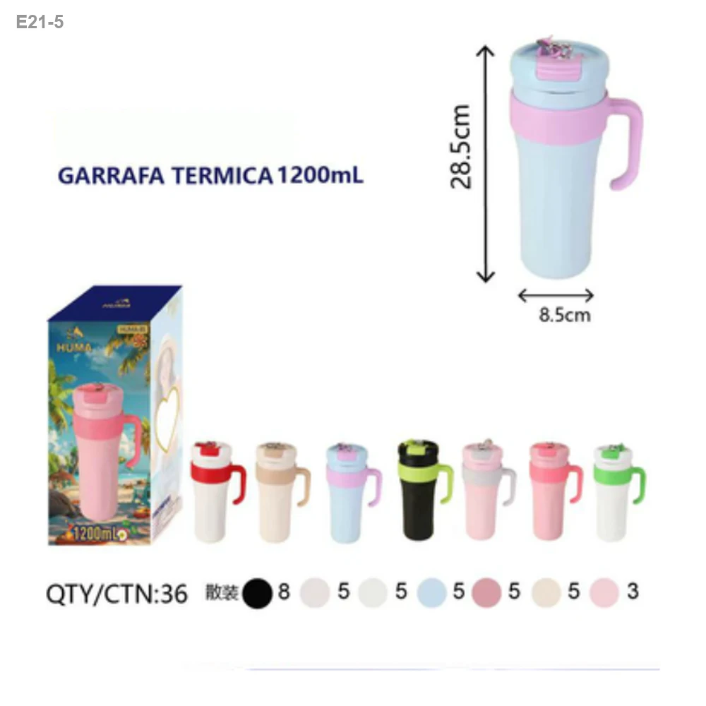 Copo Térmico com Alça 1200ml Tampa Colorida