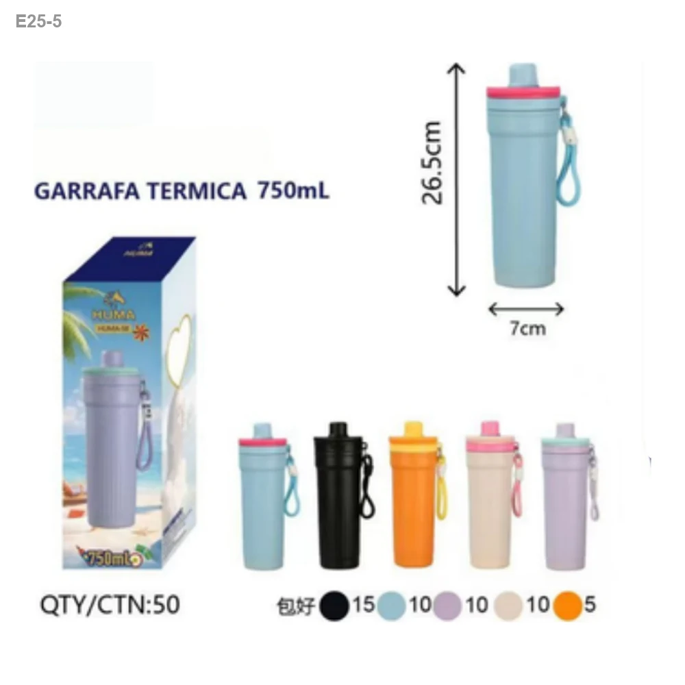 Garrafa Térmica 750ml com Canudo