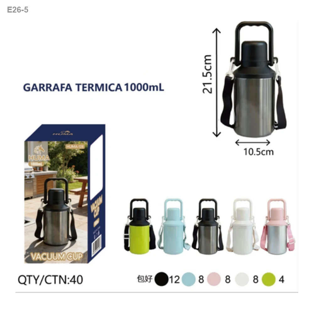 Garrafa Térmica 1000ml com Capa e Alça