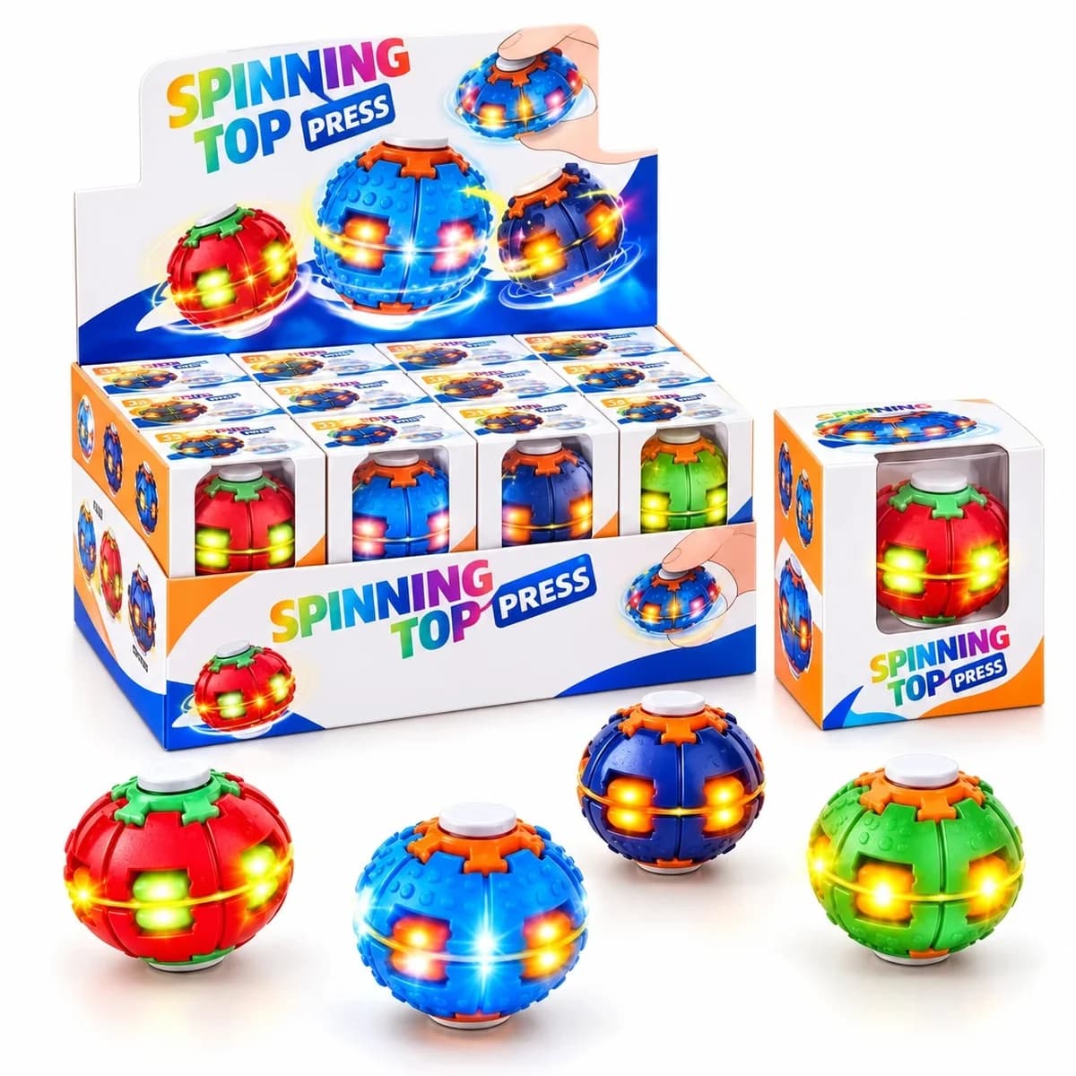Pião Giratório com Luz Spinning Top Press