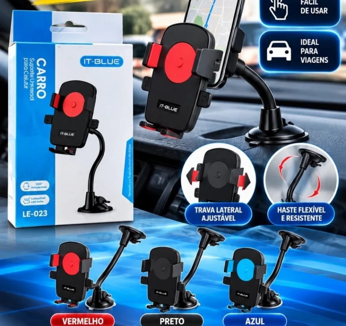 Suporte Veicular para Celular com Ventosa IT-Blue LE-023