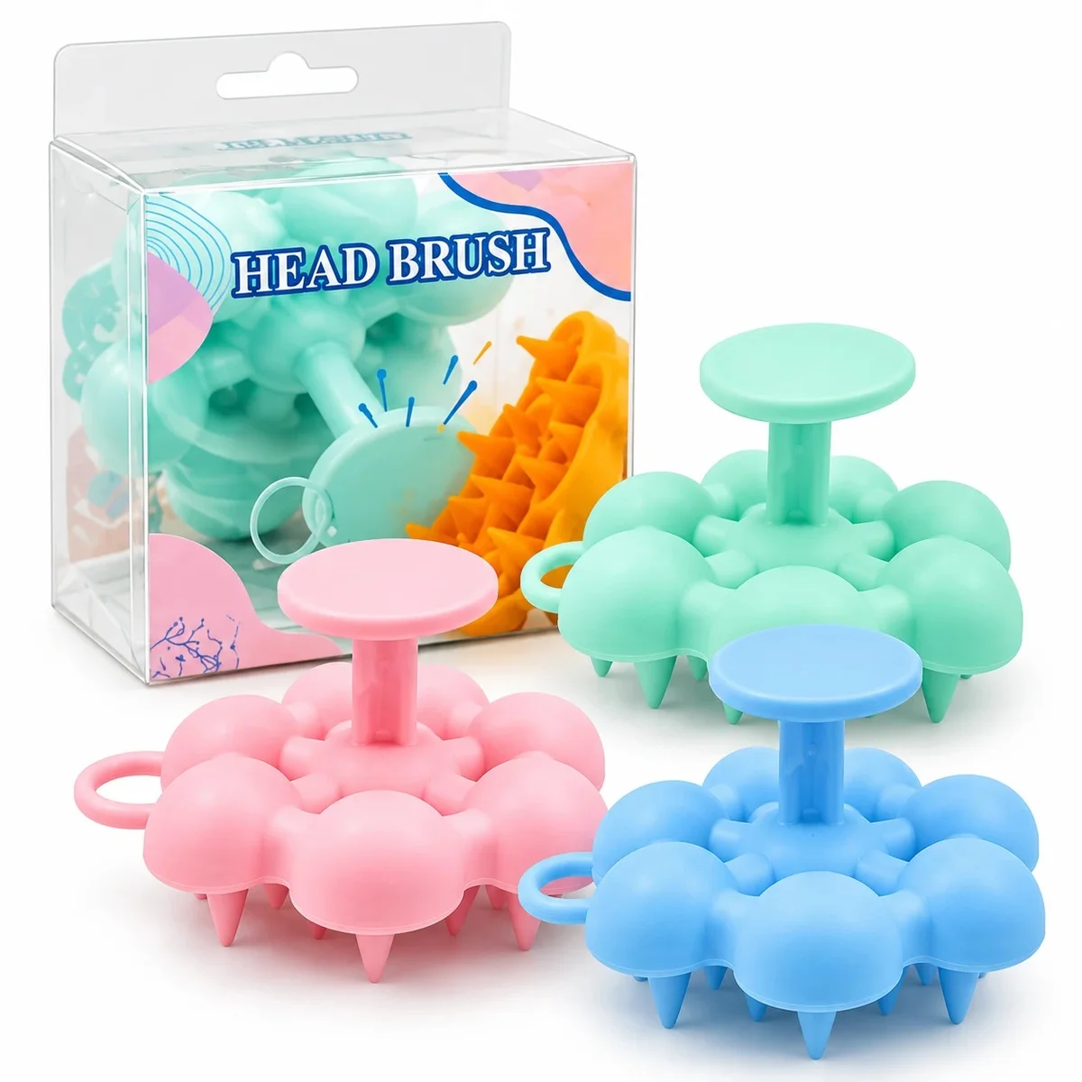 Escova de Silicone para Couro Cabeludo