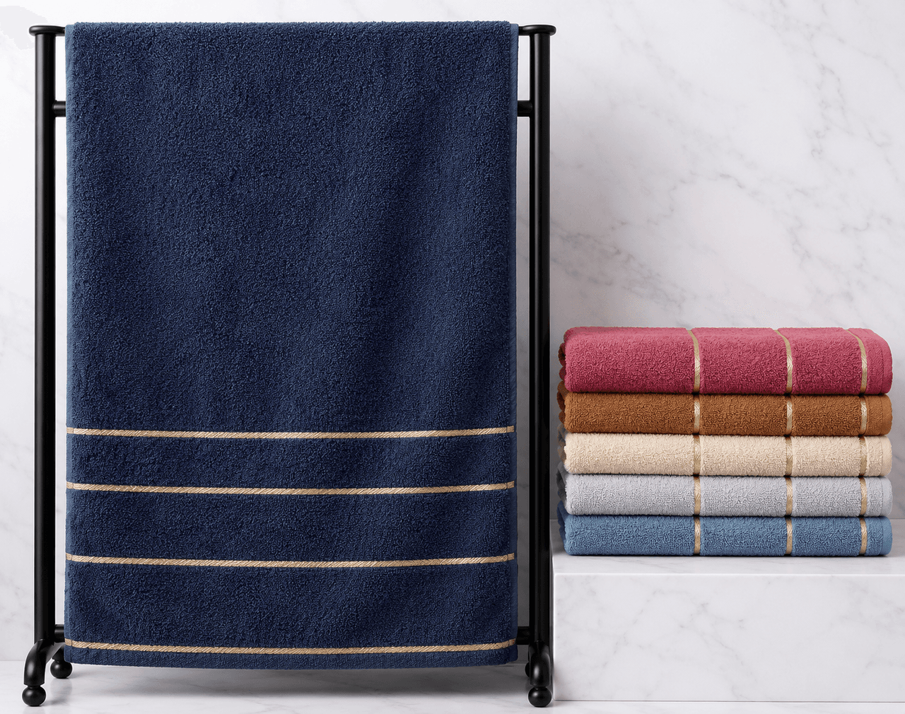 Toalha de Banho 70 × 140 cm 400 g com Listras