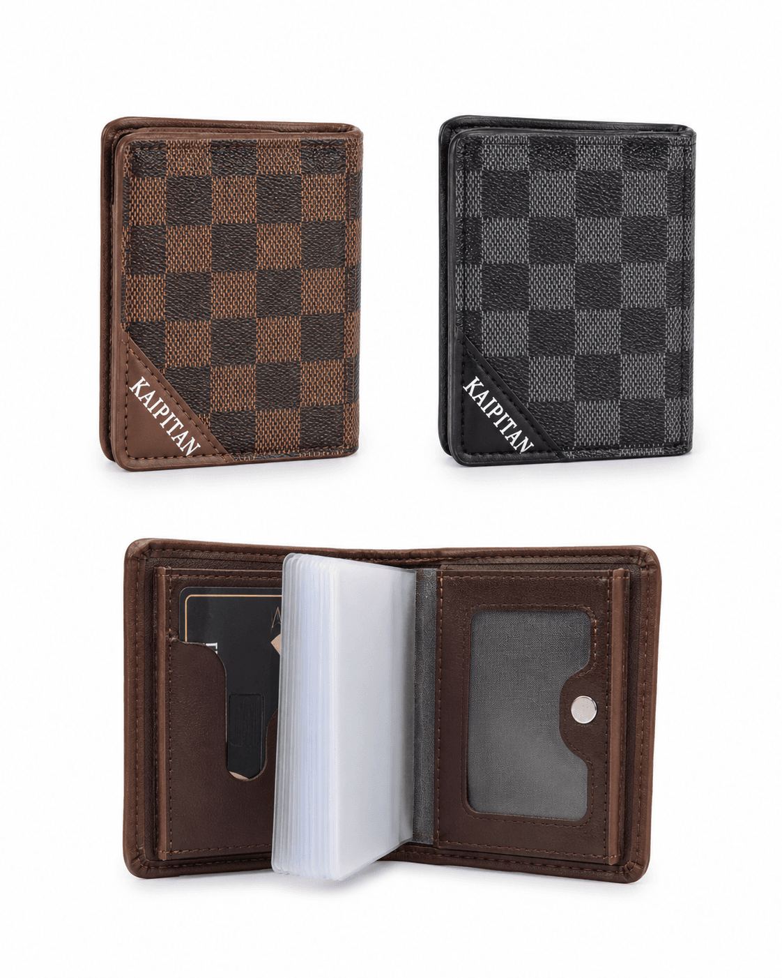 Carteira Masculina Xadrez com Porta-Cartões – Modelo YT-C5905