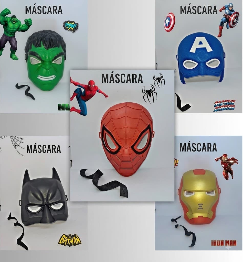 Kit Máscara Infantil de Heróis para Fantasia e Festa Variados